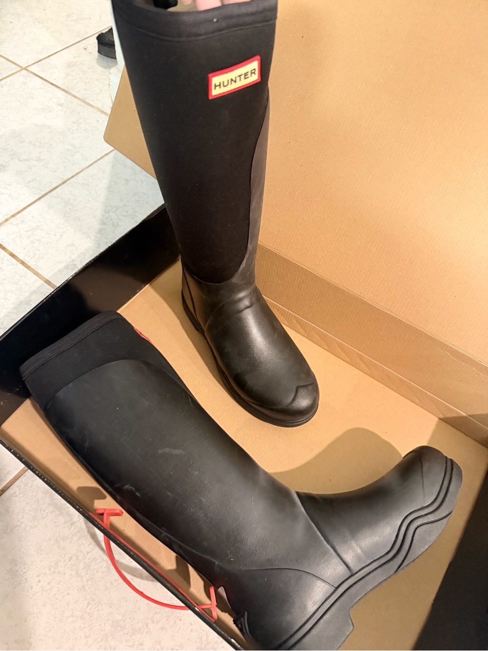 Hunter Black Balmoral EQS Neo Strap Boots
